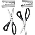 thumbnail image 1 of 2 Pcs Pinking Shears Scalloped Scissors Zig Zag Scissors Professional Handheld Serrated Crimping Dressmaking Sewing Supplies Jagged Edge Cut Scissors for Fabric, Leather, Paper, 1 of 7