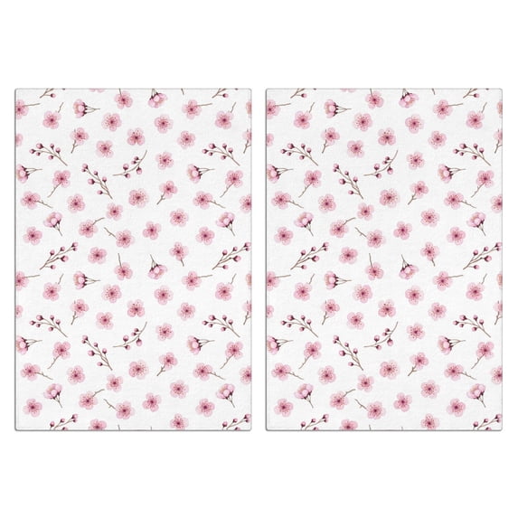 2 Pcs Pioneer Flower Floral Print Pattern Funny Kitchen Towels, Microfiber Dish Towels, Kitchen Tea Towels Set 18" X 26"