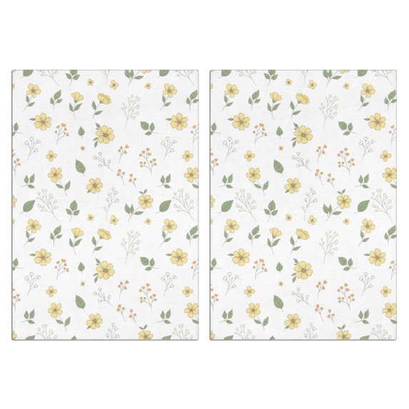2 Pcs Pioneer Flower Floral Print Pattern Funny Kitchen Towels, Microfiber Dish Towels, Kitchen Tea Towels Set 18" X 26"
