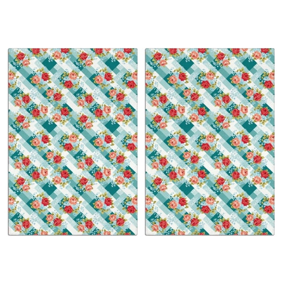 2 Pcs Pioneer Flower Floral Print Pattern Funny Kitchen Towels, Microfiber Dish Towels, Kitchen Tea Towels Set 18" X 26"