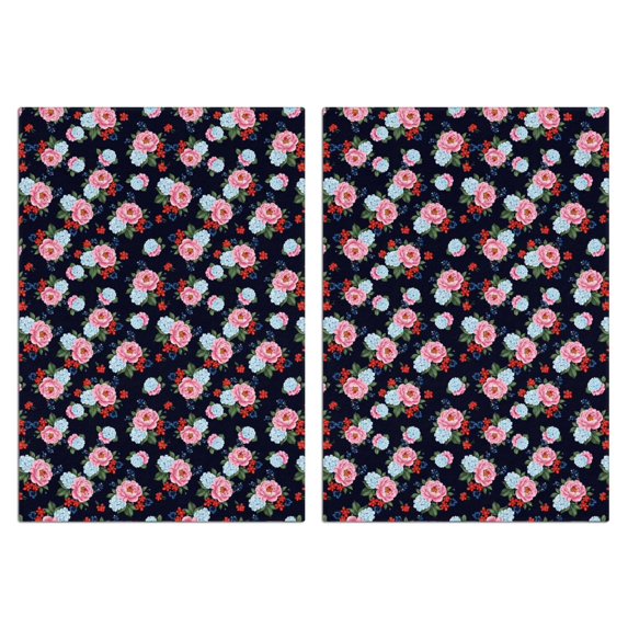 2 Pcs Pioneer Flower Floral Print Pattern Funny Kitchen Towels, Microfiber Dish Towels, Kitchen Tea Towels Set 18" X 26"