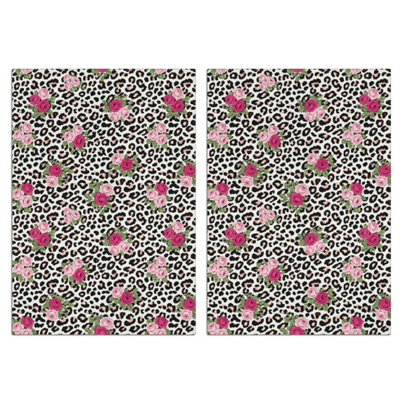 2 Pcs Pioneer Flower Floral Print Pattern Funny Kitchen Towels, Microfiber Dish Towels, Kitchen Tea Towels Set 18" X 26"