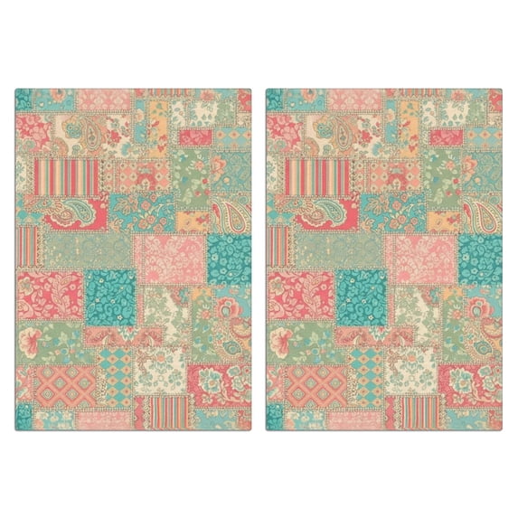 2 Pcs Pioneer Flower Floral Print Pattern Kitchen Towels, Funny Microfiber Dish Towel Set, 18" X 26" Tea Towels