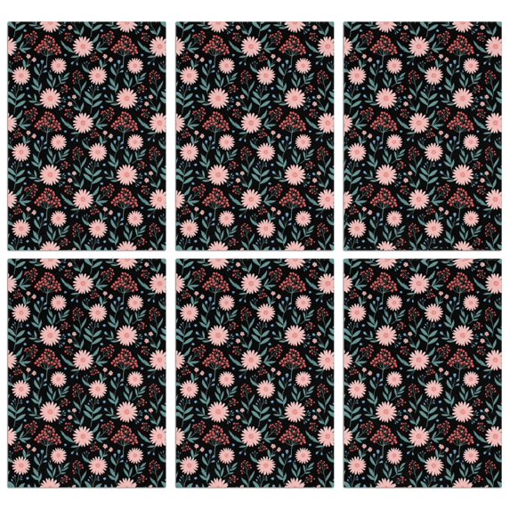 2 Pcs Pioneer Flower Floral Print Pattern Kitchen Towels, Funny Microfiber Dish Towel Set, 18" X 26" Tea Towels