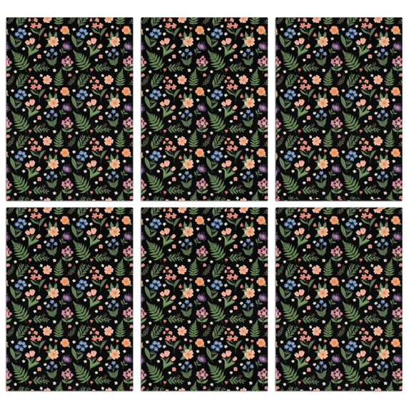 2 Pcs Pioneer Flower Floral Print Pattern Kitchen Towels, Funny Microfiber Dish Towel Set, 18" X 26" Tea Towels