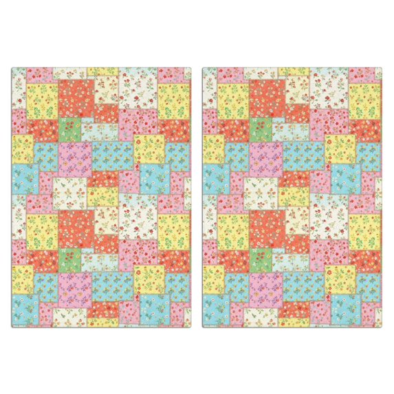 2 Pcs Pioneer Flower Floral Print Pattern Kitchen Towels, Funny Microfiber Dish Towel Set, 18" X 26" Tea Towels