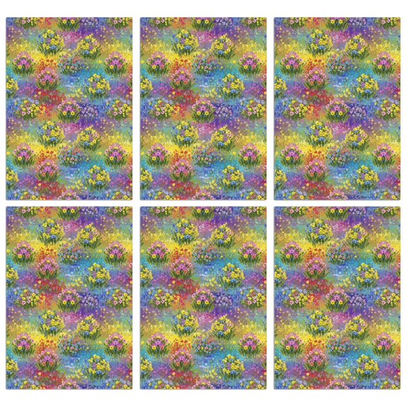 2 Pcs Pioneer Flower Floral Print Pattern Kitchen Towels, Funny Microfiber Dish Towel Set, 18" X 26" Tea Towels