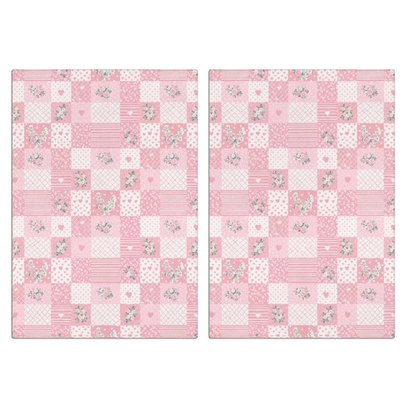 2 Pcs Pioneer Flower Floral Print Pattern Kitchen Towels, Funny Microfiber Dish Towel Set, 18" X 26" Tea Towels
