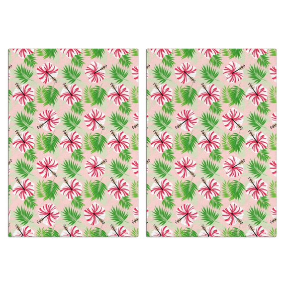 2 Pcs Pioneer Flower Floral Print Pattern Kitchen Towels, Funny Microfiber Dish Towel Set, 18" X 26" Tea Towels