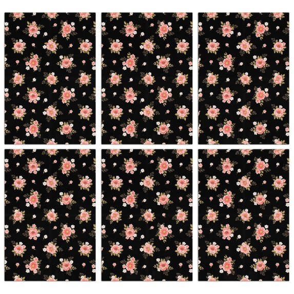 2 Pcs Pioneer Flower Floral Print Pattern Kitchen Towels, Funny Microfiber Dish Towel Set, 18" X 26" Tea Towels