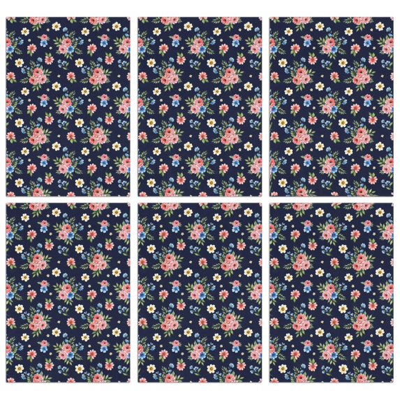 2 Pcs Pioneer Flower Floral Print Pattern Kitchen Towels, Funny Microfiber Dish Towel Set, 18" X 26" Tea Towels