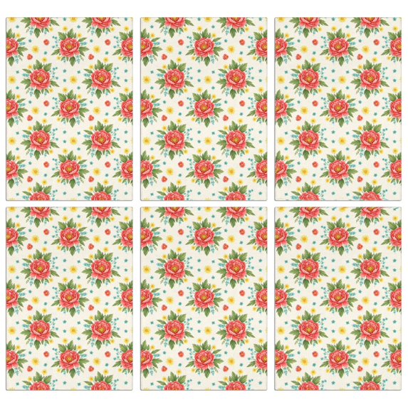 2 Pcs Pioneer Flower Floral Print Pattern Kitchen Towels, Funny Microfiber Dish Towel Set, 18" X 26" Tea Towels