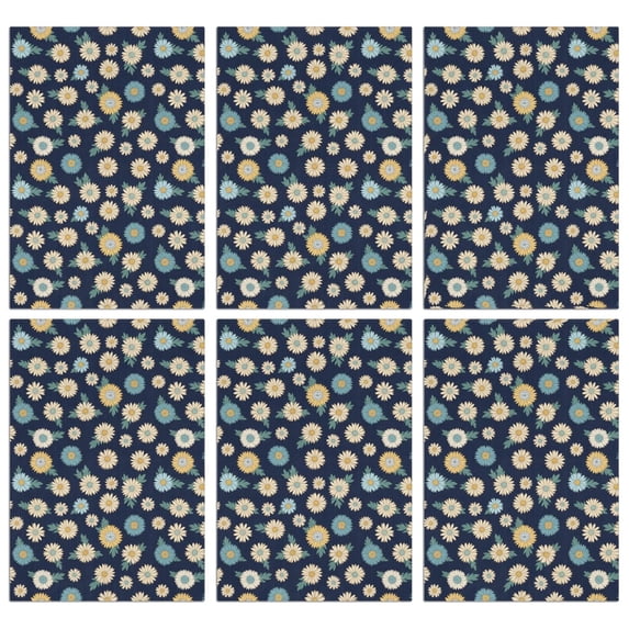 2 Pcs Pioneer Flower Floral Print Pattern Kitchen Towels, Funny Microfiber Dish Towel Set, 18" X 26" Tea Towels