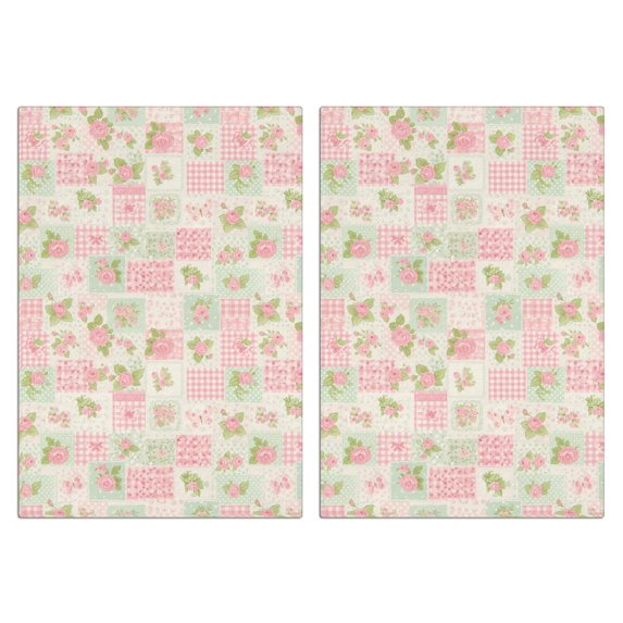 2 Pcs Pioneer Flower Floral Print Pattern Kitchen Towels, Funny Microfiber Dish Towel Set, 18" X 26" Tea Towels