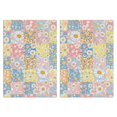 thumbnail image 1 of 2 Pcs Pioneer Flower Floral Print Pattern Kitchen Towels, Funny Microfiber Dish Towel Set, 18" X 26" Tea Towels, 1 of 6