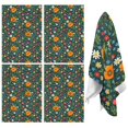 thumbnail image 1 of 4 Pcs Pioneer Flower Floral Print Pattern Kitchen Towels, Funny Microfiber Dish Towel Set, 18" X 26" Tea Towels, 1 of 6