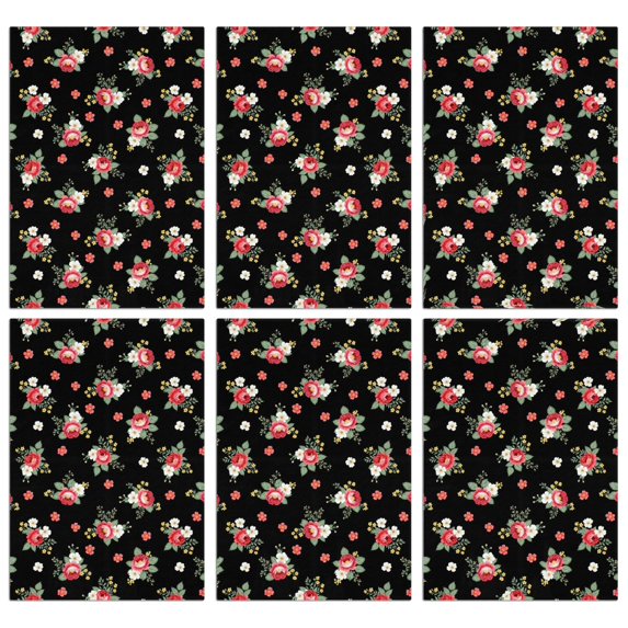 2 Pcs Pioneer Flower Floral Print Pattern Kitchen Towels, Funny Microfiber Dish Towel Set, 18" X 26" Tea Towels