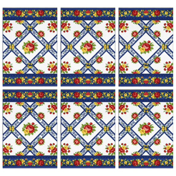 2 Pcs Pioneer Flower Floral Print Pattern Kitchen Towels, Funny Microfiber Dish Towel Set, 18" X 26" Tea Towels