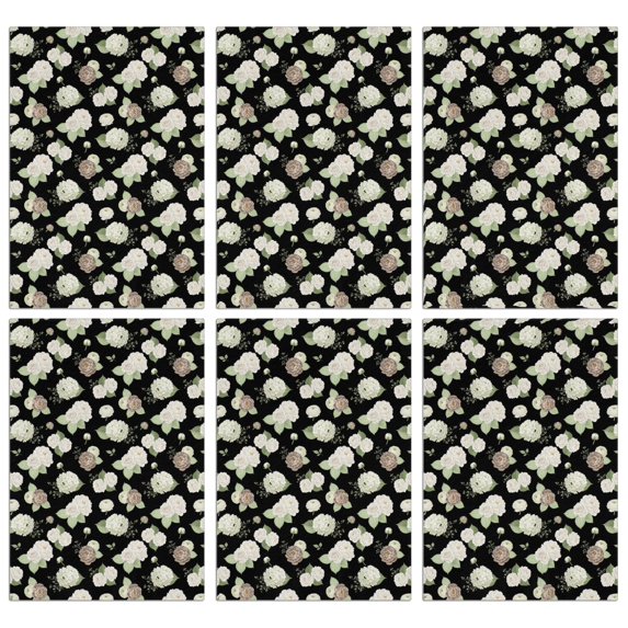 2 Pcs Pioneer Flower Floral Print Pattern Kitchen Towels, Funny Microfiber Dish Towel Set, 18" X 26" Tea Towels