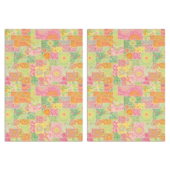 2 Pcs Pioneer Flower Floral Print Pattern Kitchen Towels, Funny Microfiber Dish Towel Set, 18" X 26" Tea Towels