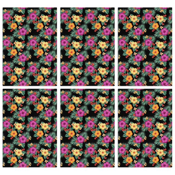 6 Pcs Pioneer Flower Floral Print Pattern Kitchen Towels, Funny Microfiber Dish Towel Set, 18" X 26" Tea Towels