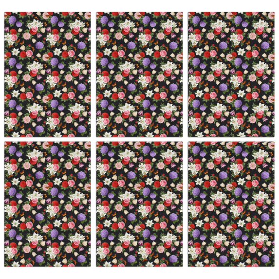 2 Pcs Pioneer Flower Floral Print Pattern Kitchen Towels, Funny Microfiber Dish Towel Set, 18" X 26" Tea Towels