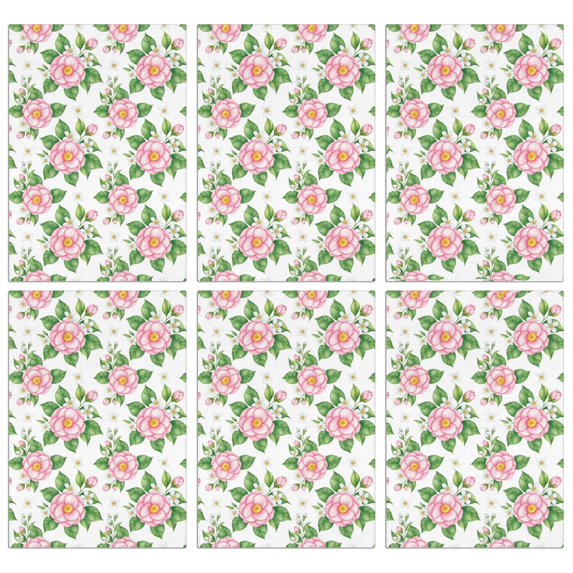 2 Pcs Pioneer Flower Floral Print Pattern Kitchen Towels, Funny Microfiber Dish Towel Set, 18" X 26" Tea Towels