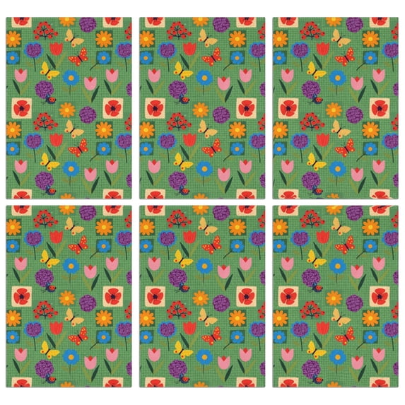 2 Pcs Pioneer Flower Floral Print Pattern Kitchen Towels, Funny Microfiber Dish Towel Set, 18" X 26" Tea Towels