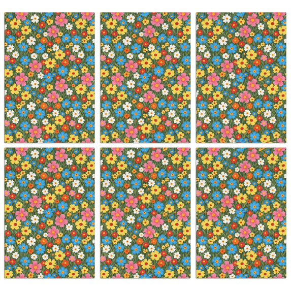 2 Pcs Pioneer Flower Floral Print Pattern Kitchen Towels, Funny Microfiber Dish Towel Set, 18" X 26" Tea Towels