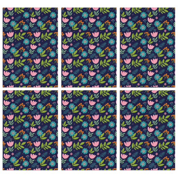 2 Pcs Pioneer Flower Floral Print Pattern Kitchen Towels, Funny Microfiber Dish Towel Set, 18" X 26" Tea Towels