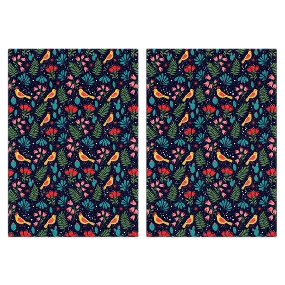 2 Pcs Pioneer Flower Floral Print Pattern Kitchen Towels, Funny Microfiber Dish Towel Set, 18" X 26" Tea Towels