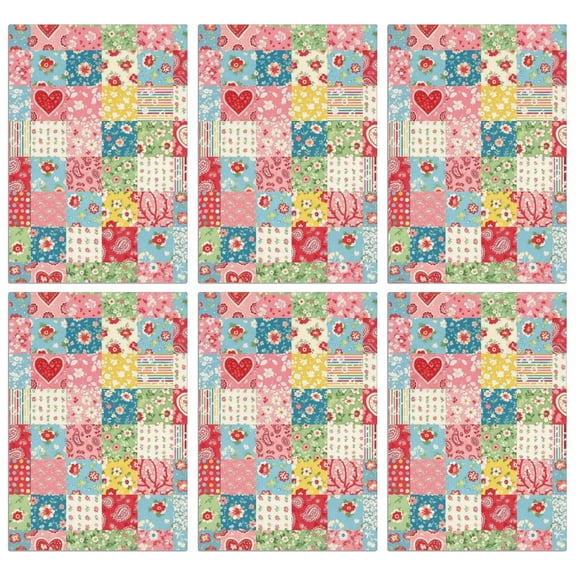 6 Pcs Pioneer Flower Floral Print Pattern Kitchen Towels, Funny Microfiber Dish Towel Set, 18" X 26" Tea Towels