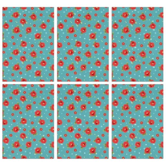 2 Pcs Pioneer Flower Floral Print Pattern Kitchen Towels, Funny Microfiber Dish Towel Set, 18" X 26" Tea Towels