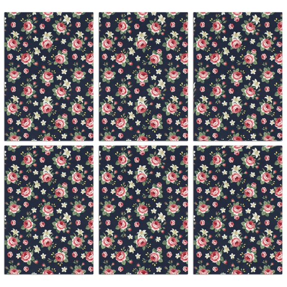 2 Pcs Pioneer Flower Floral Print Pattern Kitchen Towels, Funny Microfiber Dish Towel Set, 18" X 26" Tea Towels