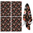 thumbnail image 1 of 2 Pcs Pioneer Flower Floral Print Pattern Kitchen Towels, Funny Microfiber Dish Towel Set, 18" X 26" Tea Towels, 1 of 6