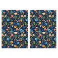 thumbnail image 1 of 2 Pcs Pioneer Flower Floral Print Pattern Kitchen Towels, Funny Microfiber Dish Towel Set, 18" X 26" Tea Towels, 1 of 6