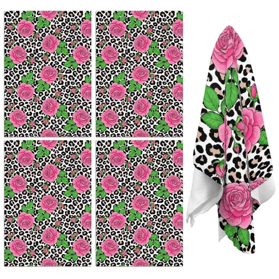2 Pcs Pioneer Flower Floral Print Pattern Kitchen Towels, Funny Microfiber Dish Towel Set, 18" X 26" Tea Towels