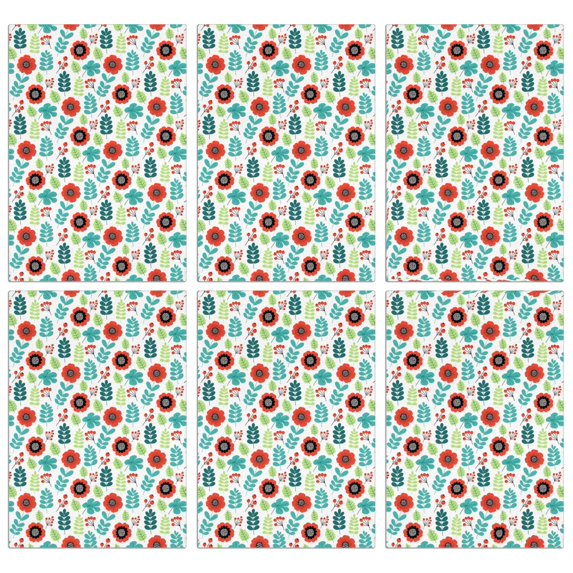 2 Pcs Pioneer Flower Floral Print Pattern Kitchen Towels, Funny Microfiber Dish Towel Set, 18" X 26" Tea Towels