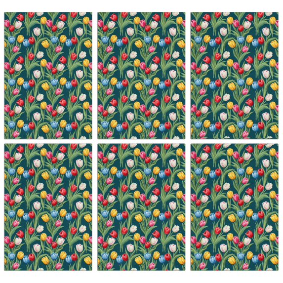 2 Pcs Pioneer Flower Floral Print Pattern Kitchen Towels, Funny Microfiber Dish Towel Set, 18" X 26" Tea Towels