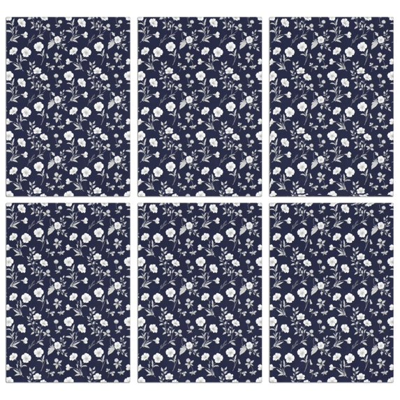 2 Pcs Pioneer Flower Floral Print Pattern Kitchen Towels, Funny Microfiber Dish Towel Set, 18" X 26" Tea Towels