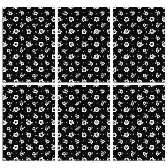 6 Pcs Pioneer Flower Floral Print Pattern Kitchen Towels, Funny Microfiber Dish Towel Set, 18" X 26" Tea Towels