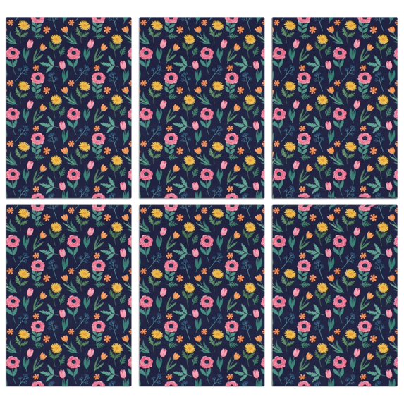 2 Pcs Pioneer Flower Floral Print Pattern Kitchen Towels, Funny Microfiber Dish Towel Set, 18" X 26" Tea Towels