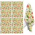 thumbnail image 1 of 4 Pcs Pioneer Flower Floral Print Pattern Kitchen Towels, Funny Microfiber Dish Towel Set, 18" X 26" Tea Towels, 1 of 6