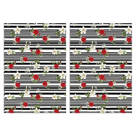 2 Pcs Pioneer Flower Floral Print Pattern Kitchen Towels, Funny Microfiber Dish Towel Set, 18" X 26" Tea Towels