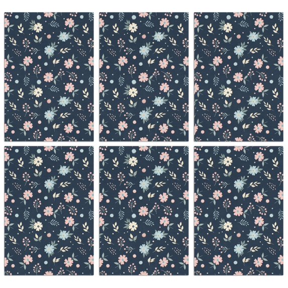 2 Pcs Pioneer Flower Floral Print Pattern Kitchen Towels, Funny Microfiber Dish Towel Set, 18" X 26" Tea Towels