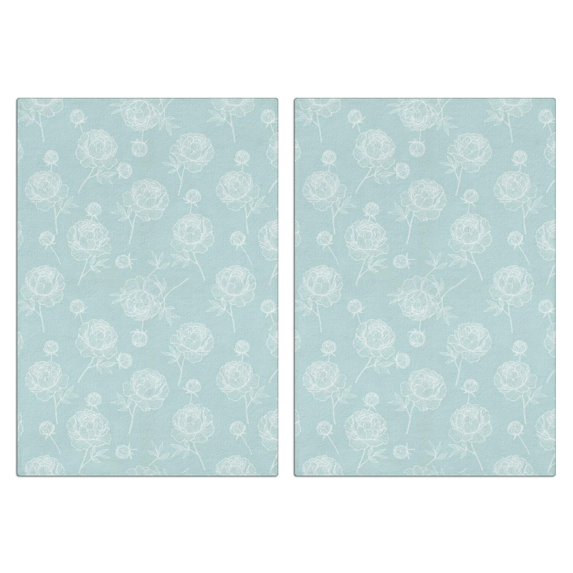 2 Pcs Pioneer Flower Floral Print Pattern Kitchen Towels, Funny Microfiber Dish Towel Set, 18" X 26" Tea Towels