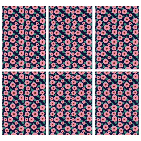 6 Pcs Pioneer Flower Floral Print Pattern Kitchen Towels, Funny Microfiber Dish Towel Set, 18" X 26" Tea Towels