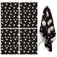 thumbnail image 1 of 4 Pcs Pioneer Flower Floral Print Pattern Kitchen Towels, Funny Microfiber Dish Towel Set, 18" X 26" Tea Towels, 1 of 6
