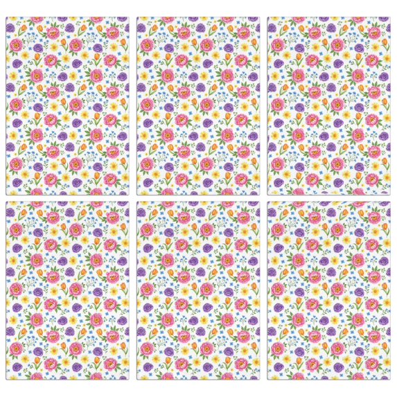 2 Pcs Pioneer Flower Floral Print Pattern Kitchen Towels, Funny Microfiber Dish Towel Set, 18" X 26" Tea Towels