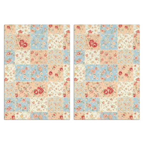 2 Pcs Pioneer Flower Floral Print Pattern Kitchen Towels, Funny Microfiber Dish Towel Set, 18" X 26" Tea Towels